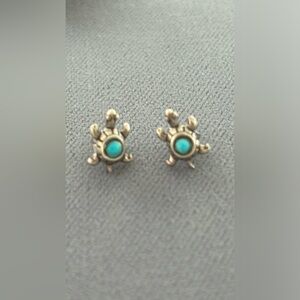 Sterling Silver Turquoise Turtle Earrings